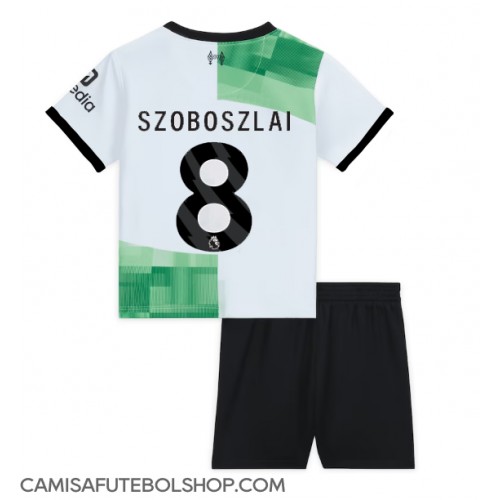 Camisa de time de futebol Liverpool Szoboszlai Dominik #8 Replicas 2º Equipamento Infantil 2023-24 Manga Curta (+ Calças curtas)